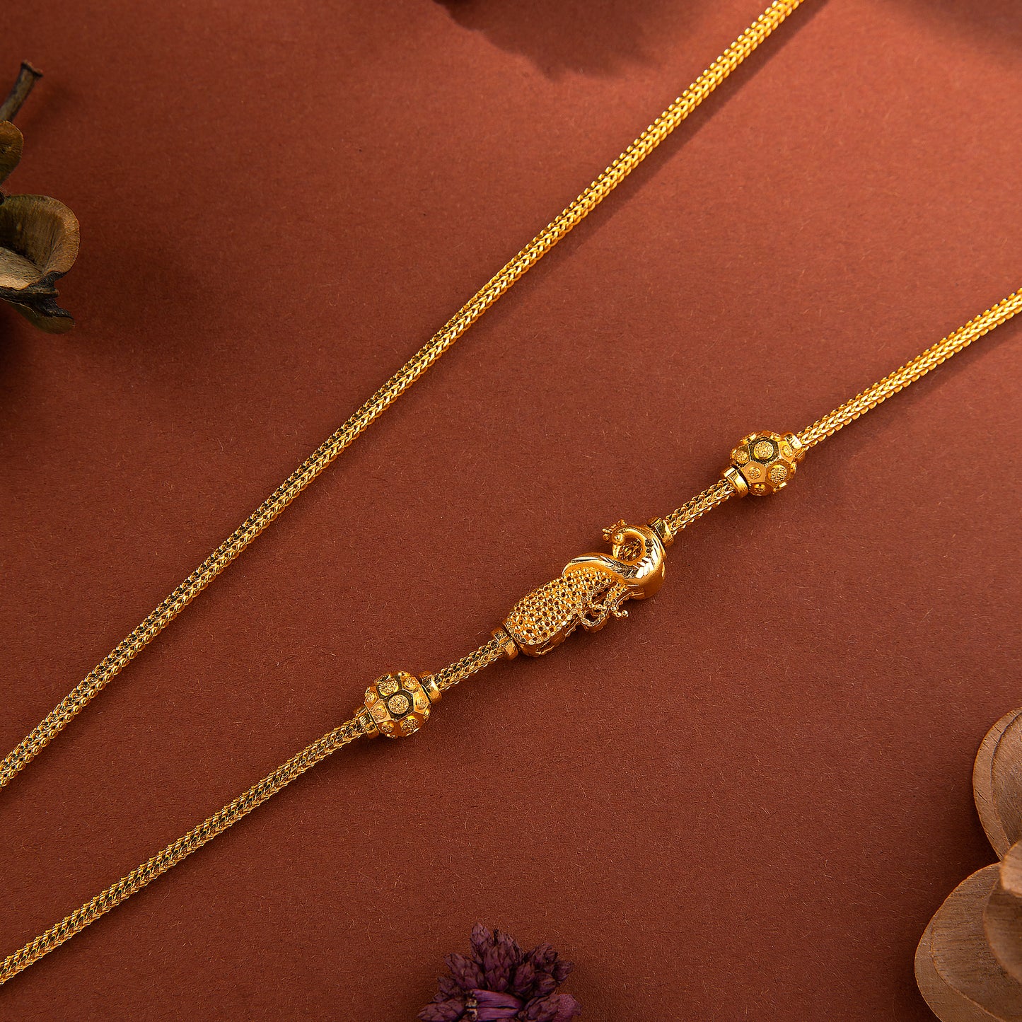 22KT Brooke Chain peacock ball