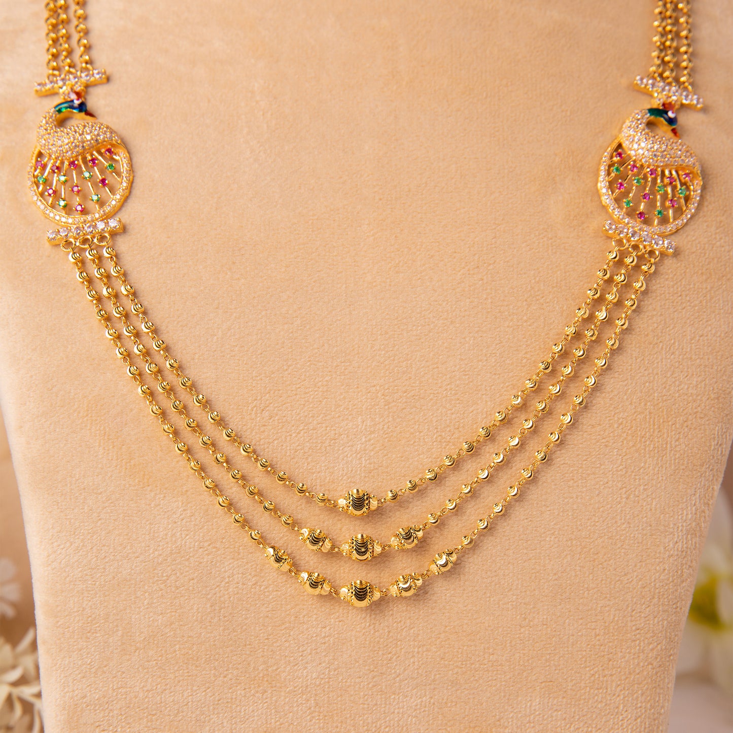 22KT Diya Peacock Mala