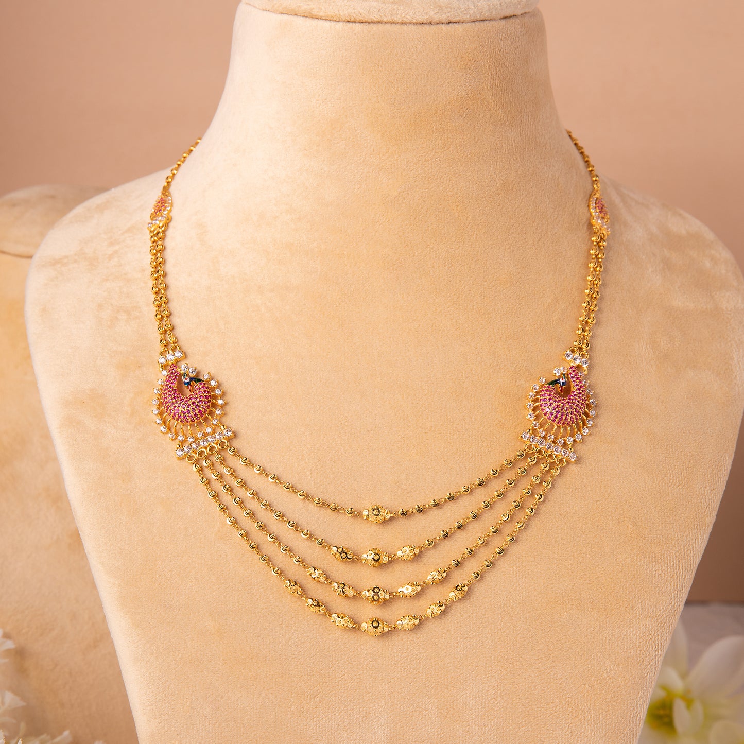 22KT Charvi Peacock Mala