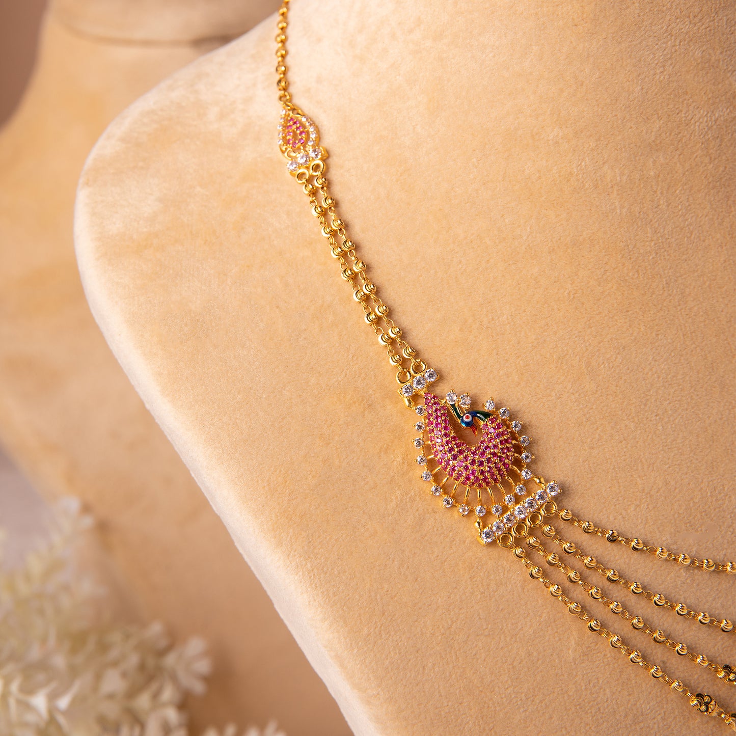22KT Charvi Peacock Mala