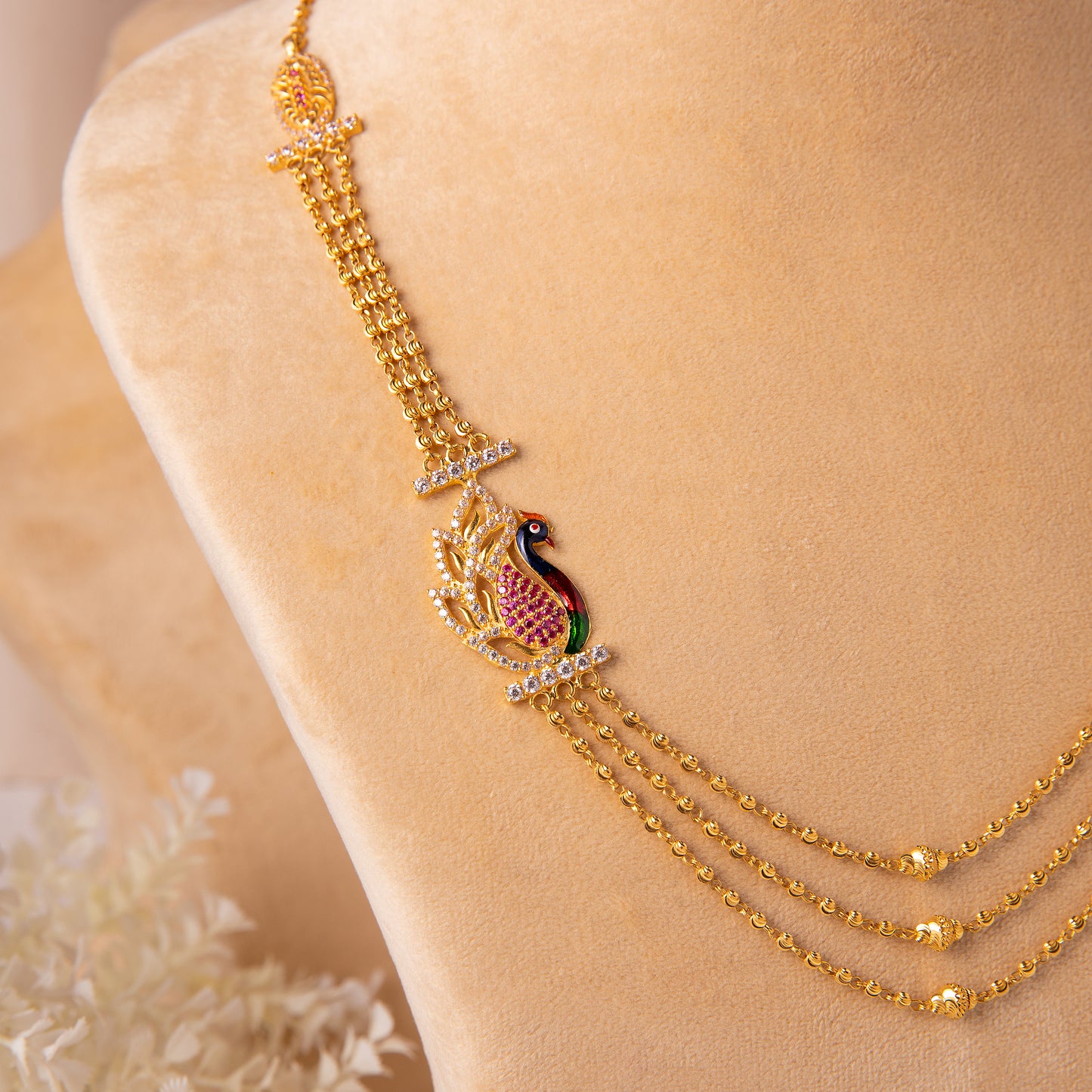 22KT Bhavana Peacock Mala